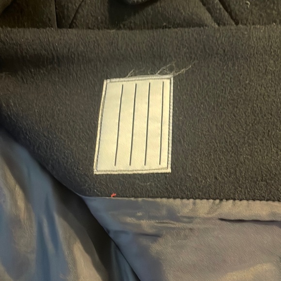 ROTHSCHILD Coat Navy Red Double Breasted Gold Buttons Pockets Lined EC! Sz 7/8 - Picture 13 of 13